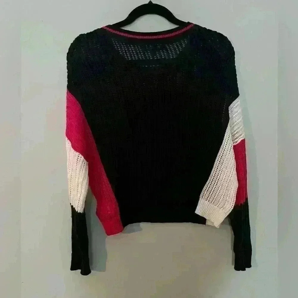 Express Open Stitch Color Block Sweater - Picture 3 of 5